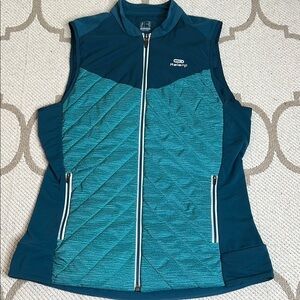 Decathlon Kalenji Women's Run Warm, Running Puffer Vest in green